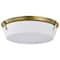 Nuvo Rowen 4-Light Flush Mount Natural Brass Etched White Glass 60/7751 - alternate 1